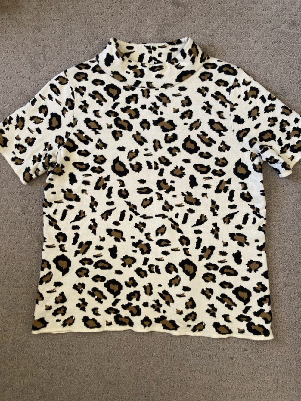 Field & Flower leopard mock-neck Naomi sweater, Medium.